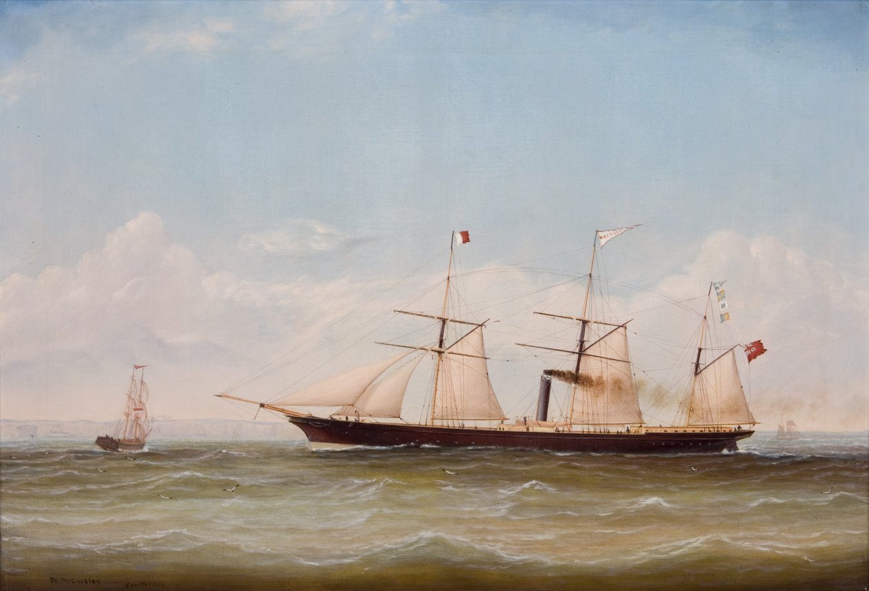 ss Western (olja på duk av ss Western) av M. McLachlan