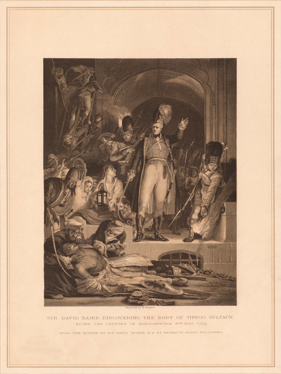 "Sir David Baird upptäcker kroppen av Tippoo Sultaun", 1799 1878 av M Nargert