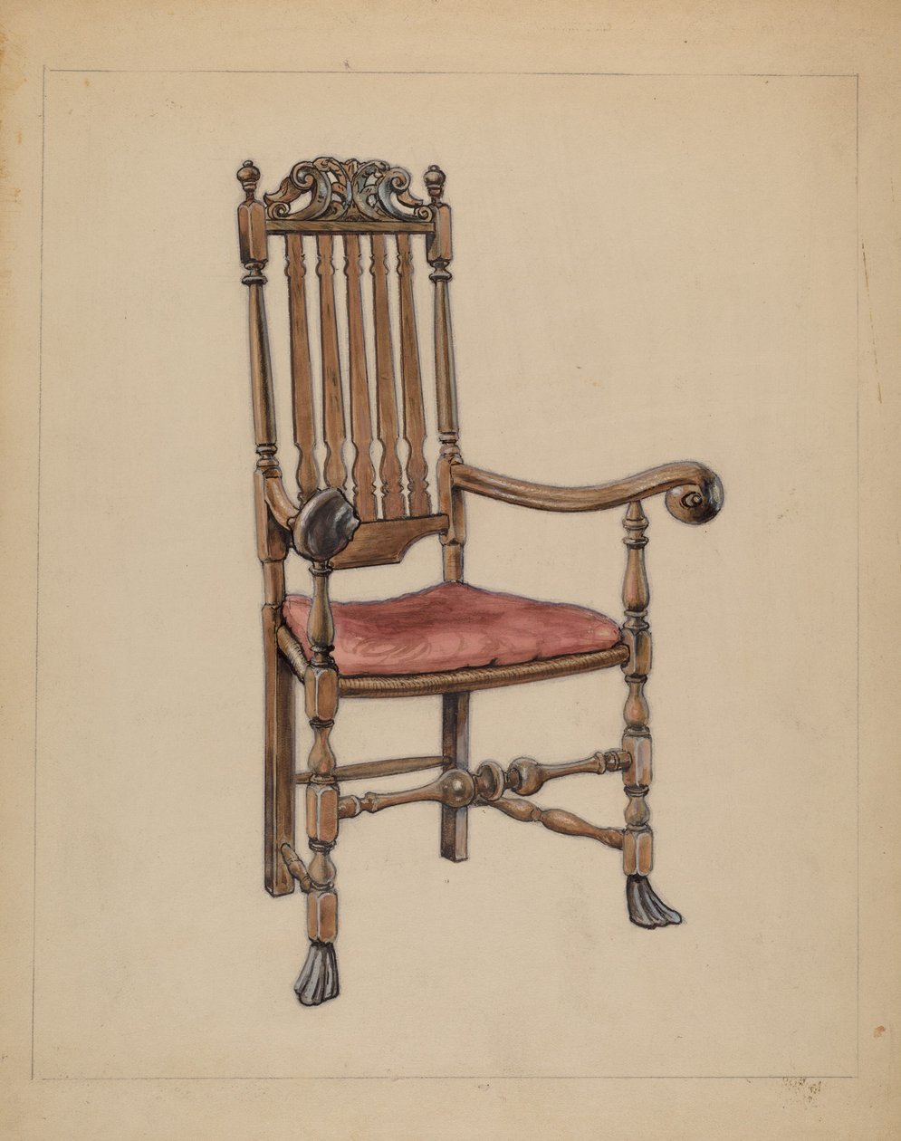 Fåtölj med räcke av M. Rosenshield von Paulin