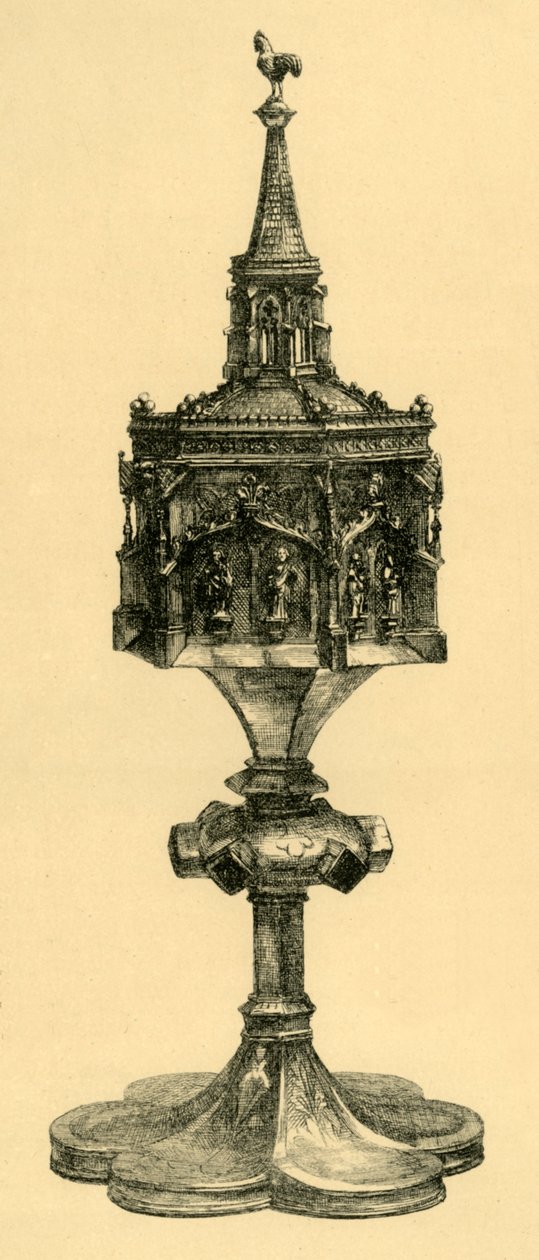 Koppar förgylld pyx, mitten av 1400-talet, 1881. av M Sullivan