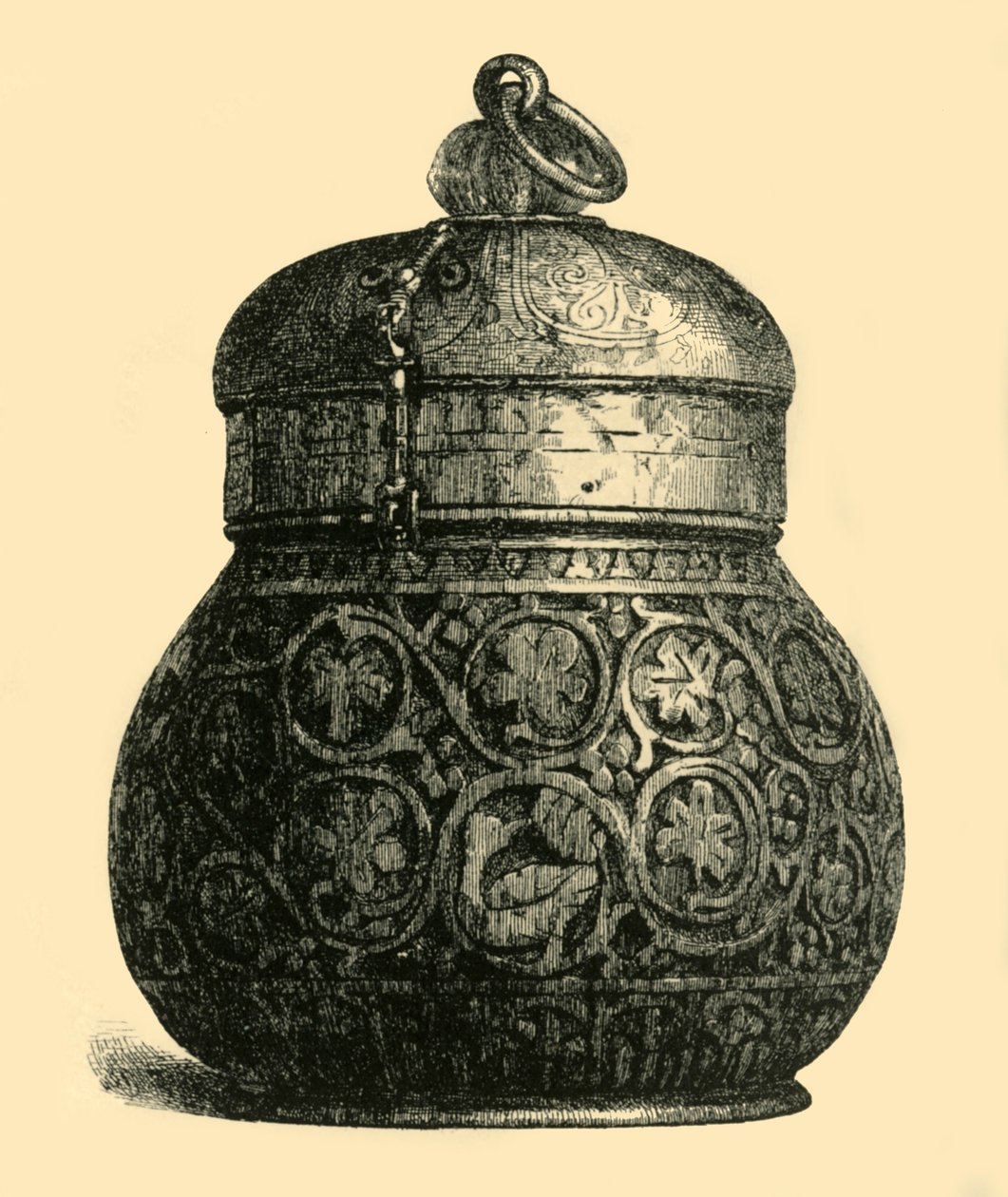 Elfenbenslåda, 750-850 AD, 1881. av M Sullivan