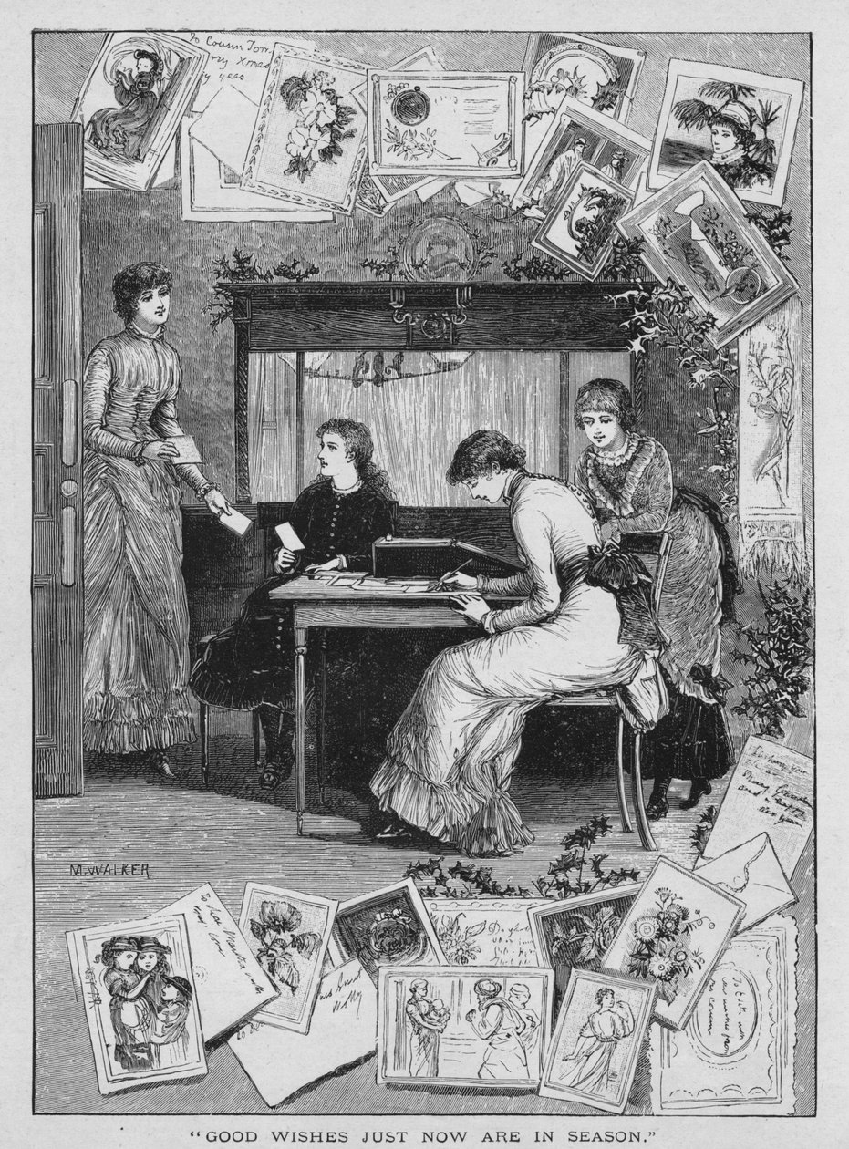 Goda önskningar är just nu i säsong, 1882. av M. Walker