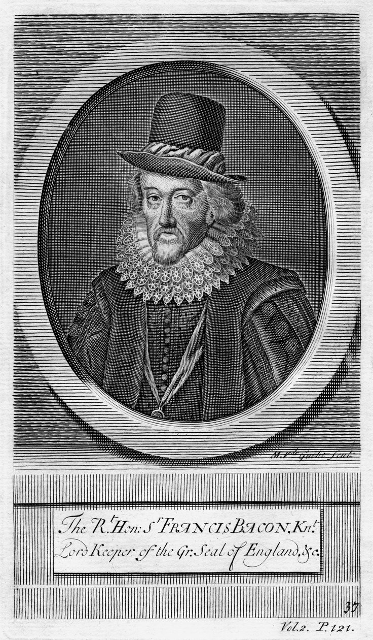 Sir Francis Bacon, Viscount St Albans, engelsk filosof, vetenskapsman och statsman. av M. van de Gucht