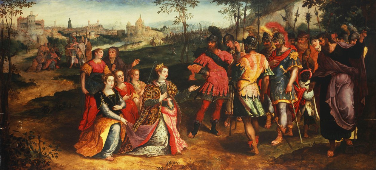 Coriolanus och Volumnia, av Maarten de Vos