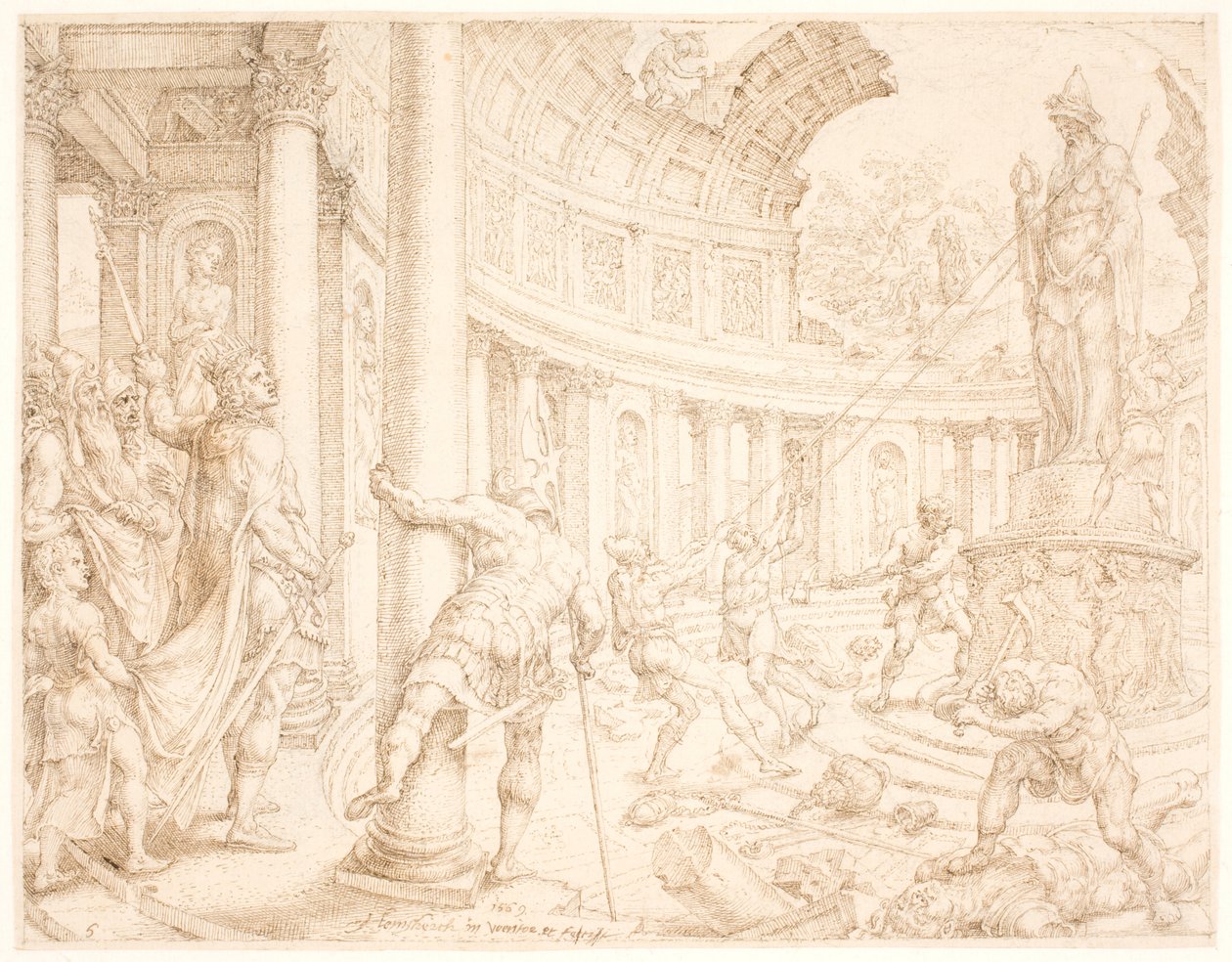 Josiah beordrar att stenpelarna Astarte, Chemosh och Milcom ska brytas ner och huggas ner av Maarten van Heemskerck