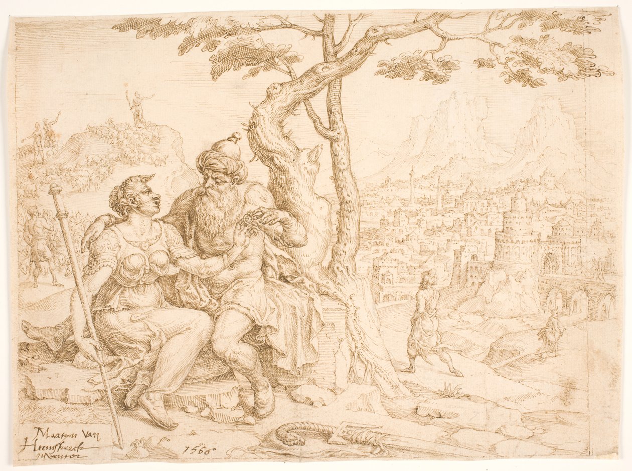 Juda och Tamar av Maarten van Heemskerck