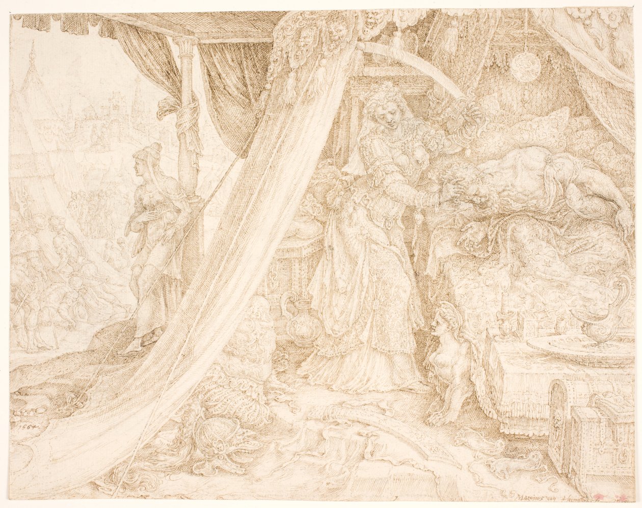 Judith skär av huvudet på Holofernes av Maarten van Heemskerck