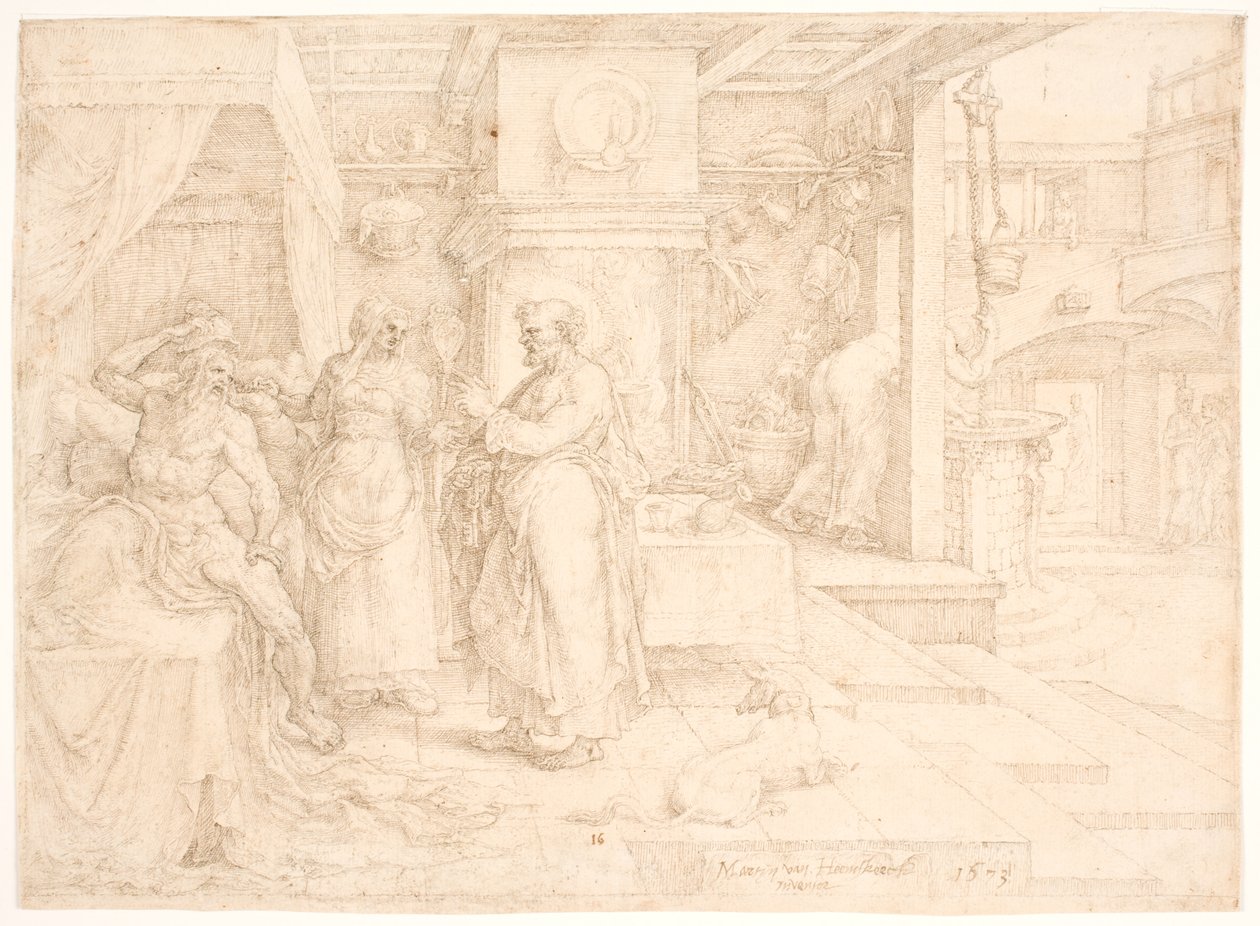 Peter botar den förlamade Aeneas av Maarten van Heemskerck
