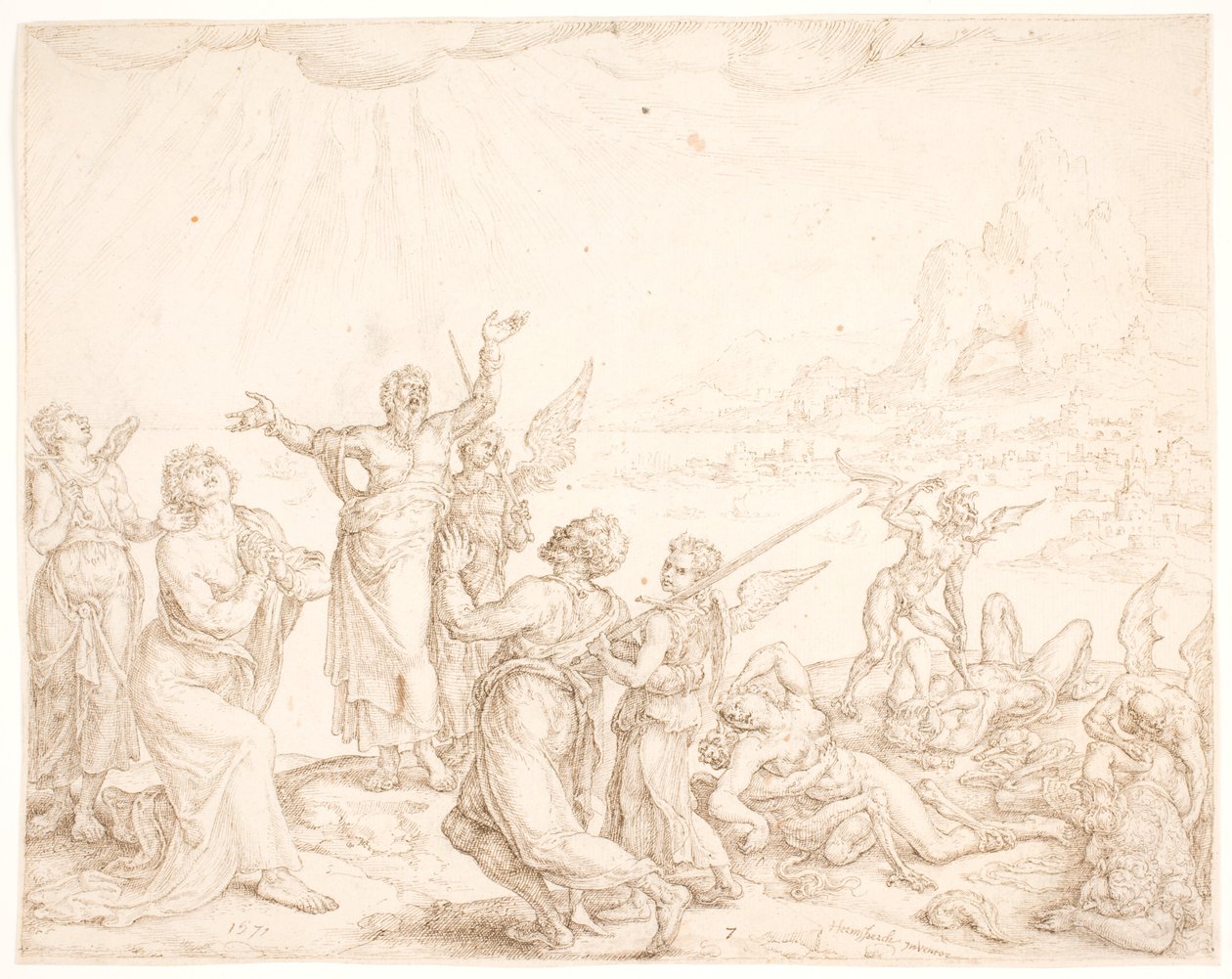 Men befria oss (män fre os) av Maarten van Heemskerck