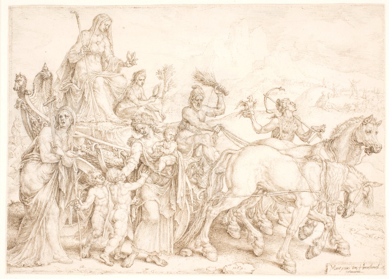 Triumfvagn Ödmjukhet av Maarten van Heemskerck