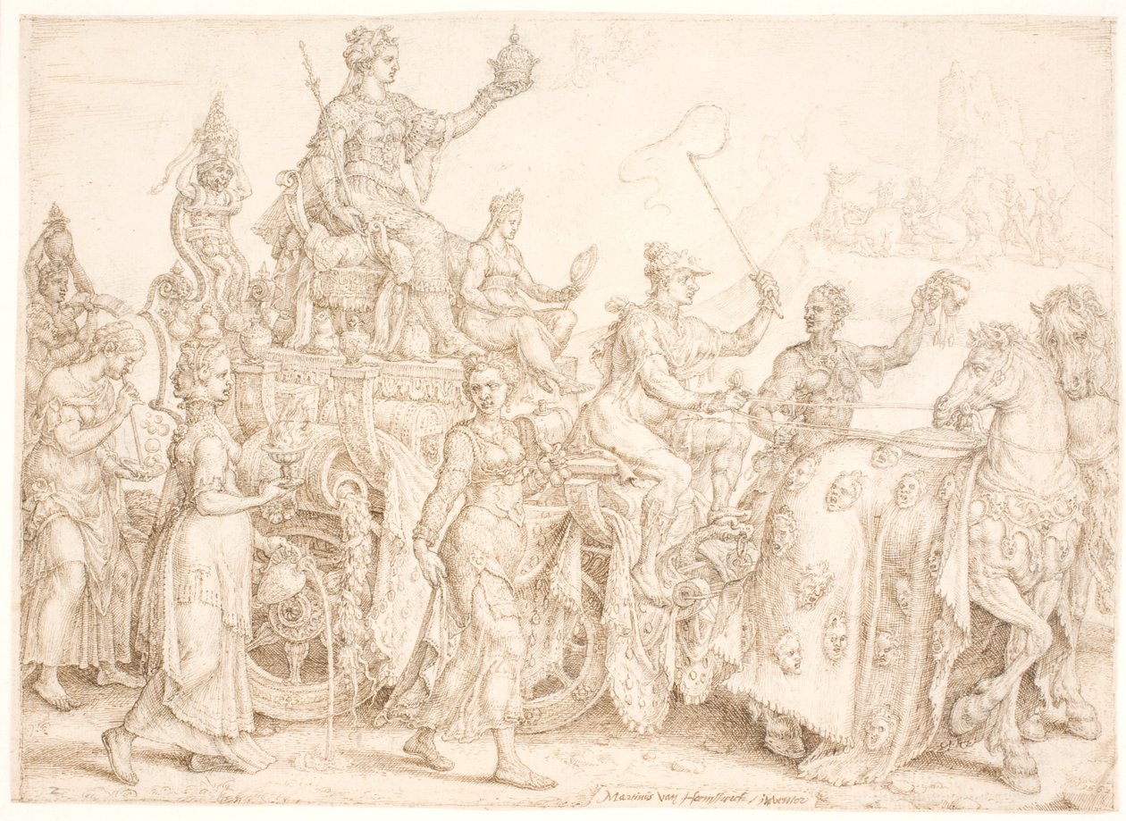 Triumfvagn Överflöd (rik) av Maarten van Heemskerck