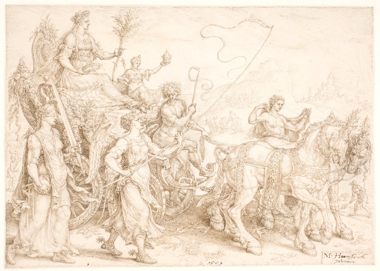 Triumfvagn. Pax (fred) av Maarten van Heemskerck