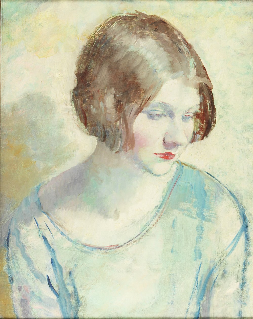 Helen (olja och penna på duk) av Mabel Greenberg