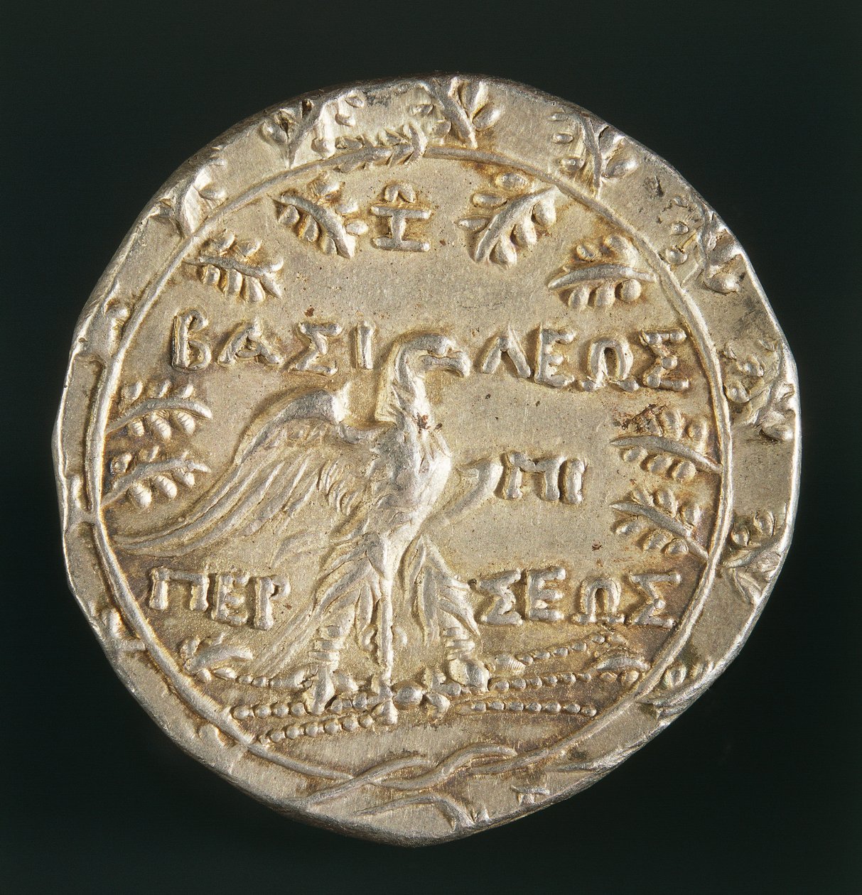 Tetradrachm av kung Perseus av Makedonien, präglad i Pella, kungariket Makedonien, omvänd, c.179-168 f.Kr. (silver) av Macedonian