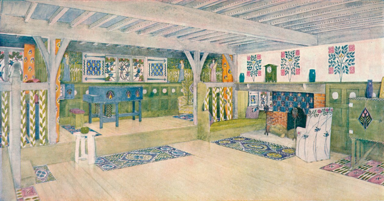 Musikrum i ett hus i Crowborough, c1902 av Mackay Hugh Baillie Scott
