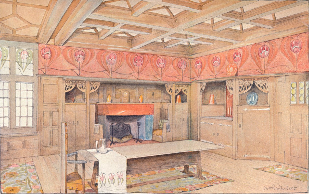 Schema för dekoration av en matsal, c1900 av Mackay Hugh Baillie Scott