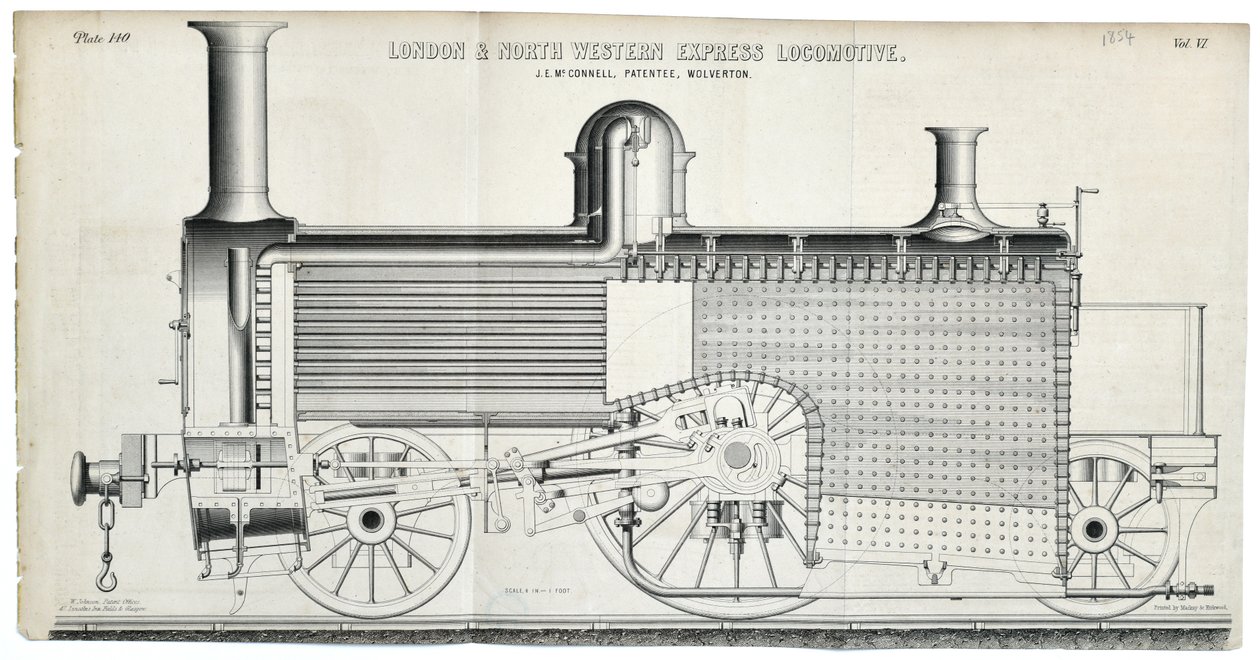 London och North Western Express Lokomotiv skylt 138 av Mackay & Kirkwood