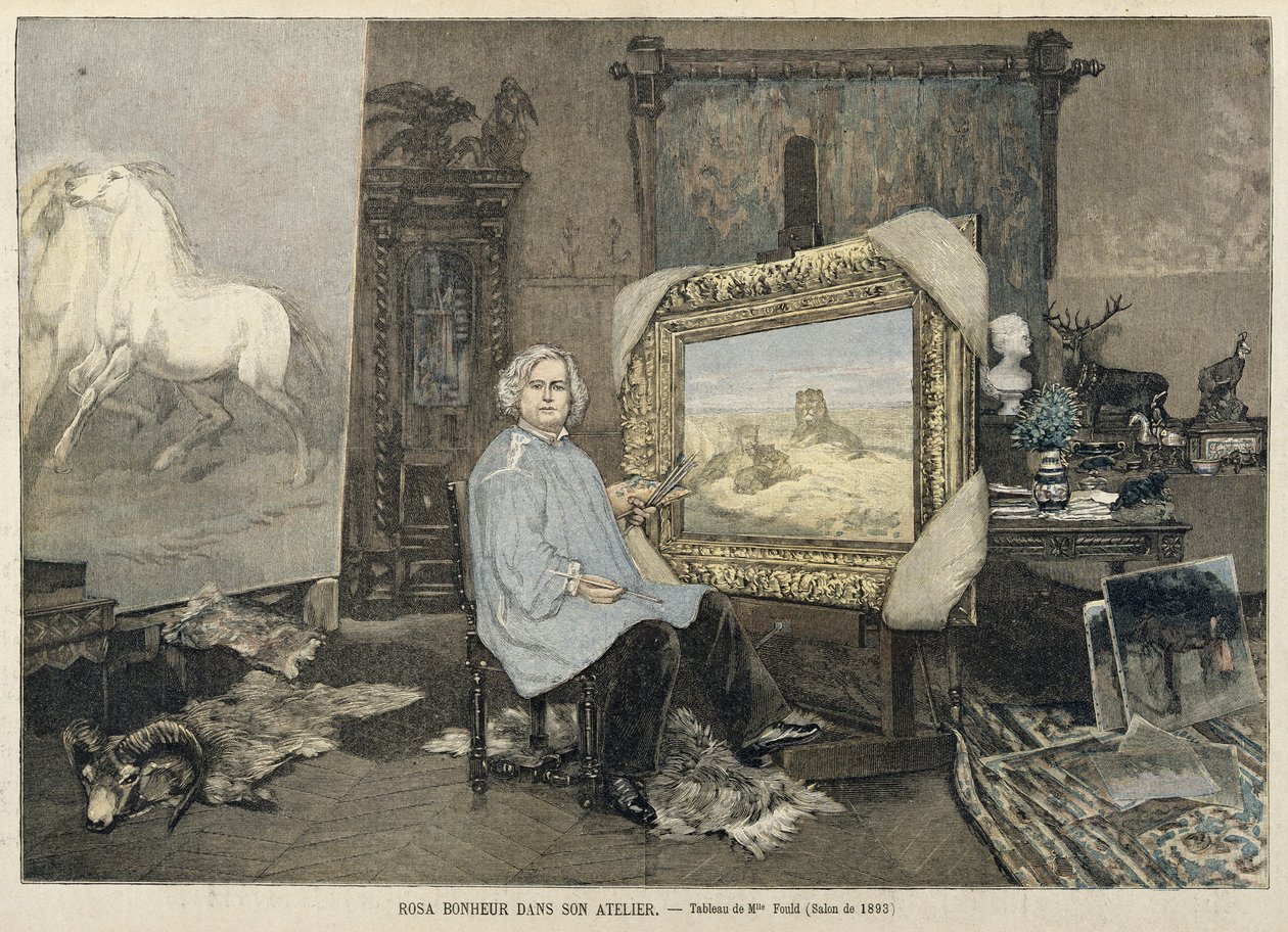 Rosa Bonheur (1822-99) i sin studio, från 