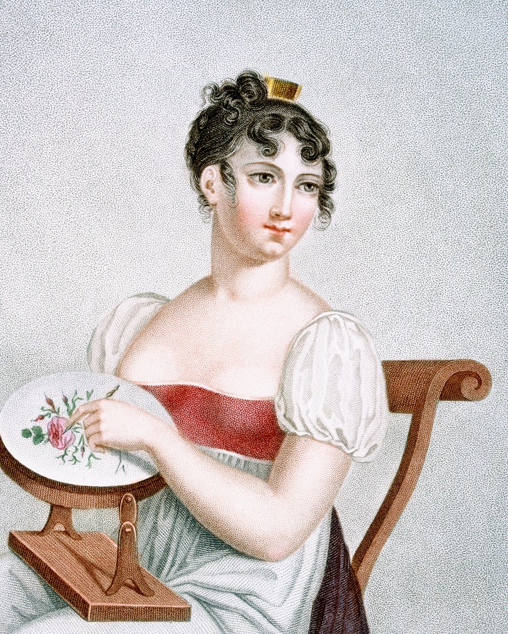 Broderaren, graverad av Augrand, c.1816 av Madame G. Busset Dubruste