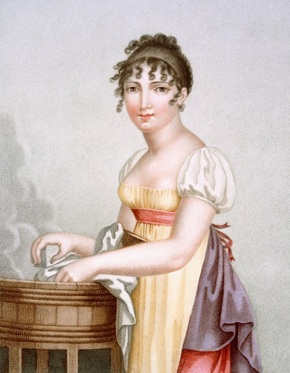 Tvättarinnan, graverad av Augrand, ca 1816 av Madame G. Busset Dubruste