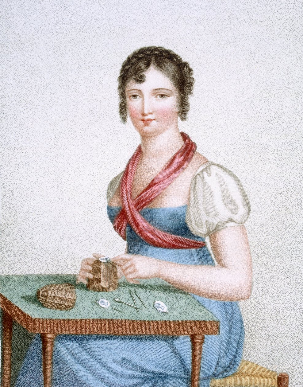 The Printmaker, graverad av Augrand, c.1816 av Madame G. Busset Dubruste