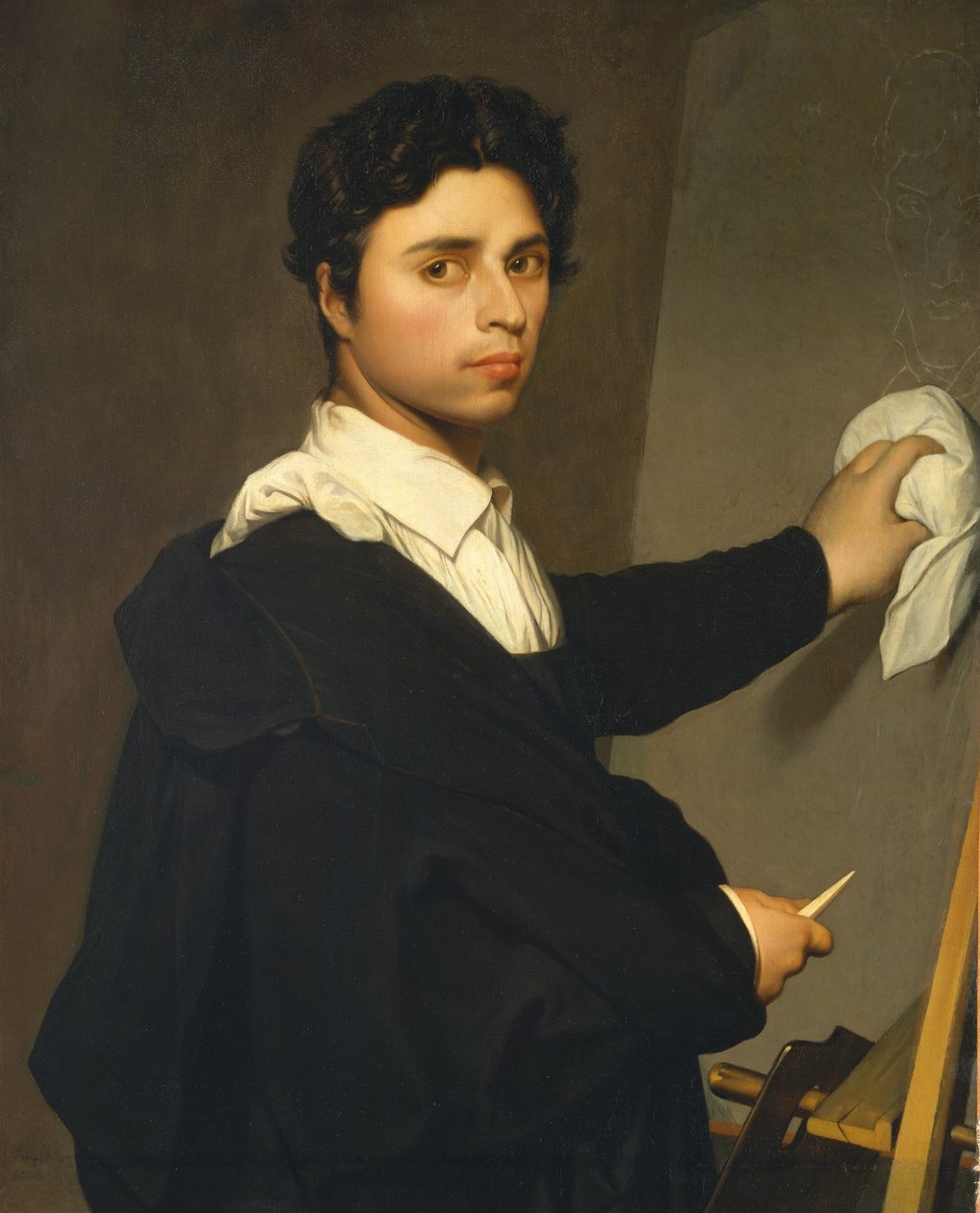 Ingres as a Young Man, ca 1850-60 (olja på duk) av Madame Gustave Hequet