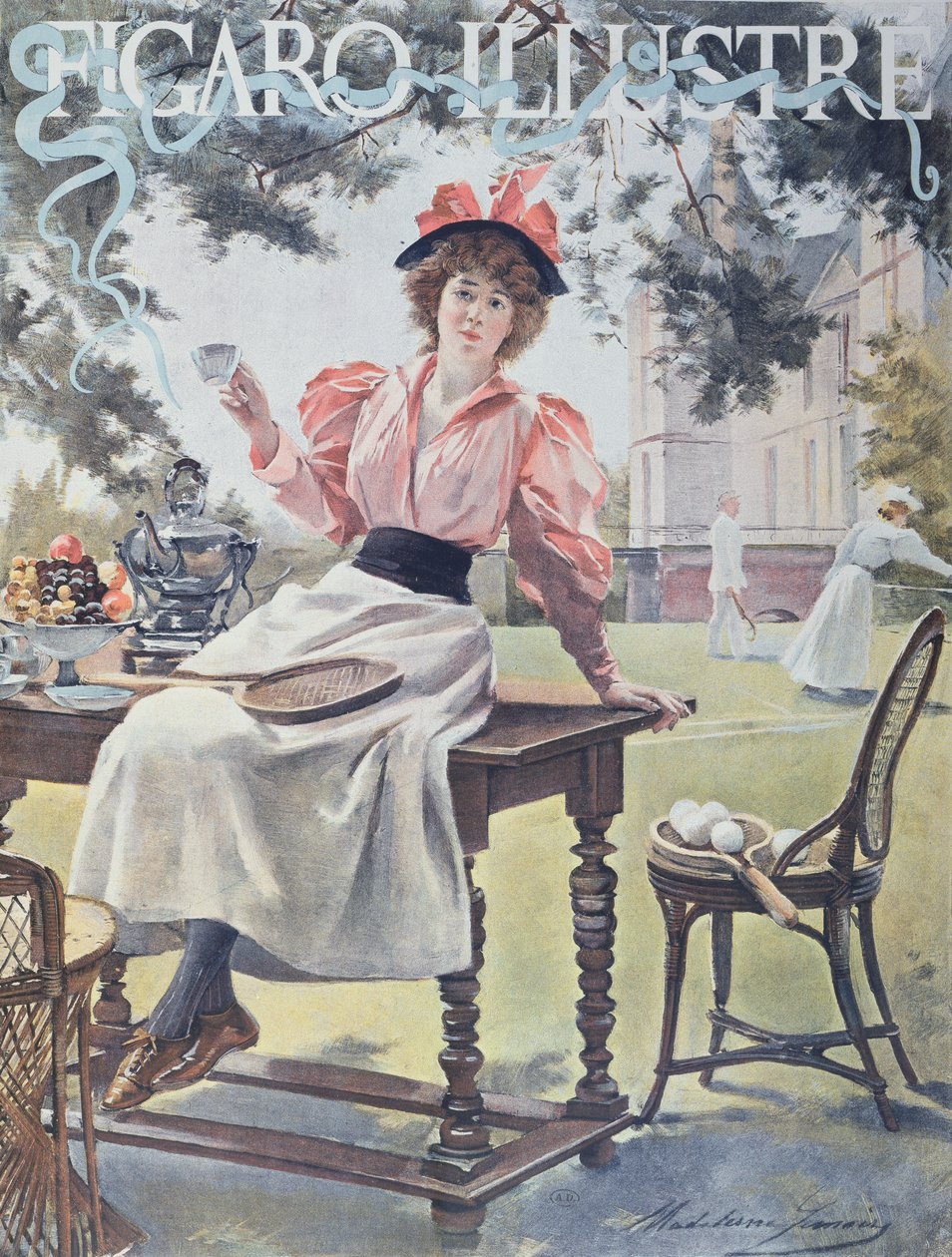 Tennis, framsida av tidningen Figaro Illustre, 1893 av Madeleine Lemaire