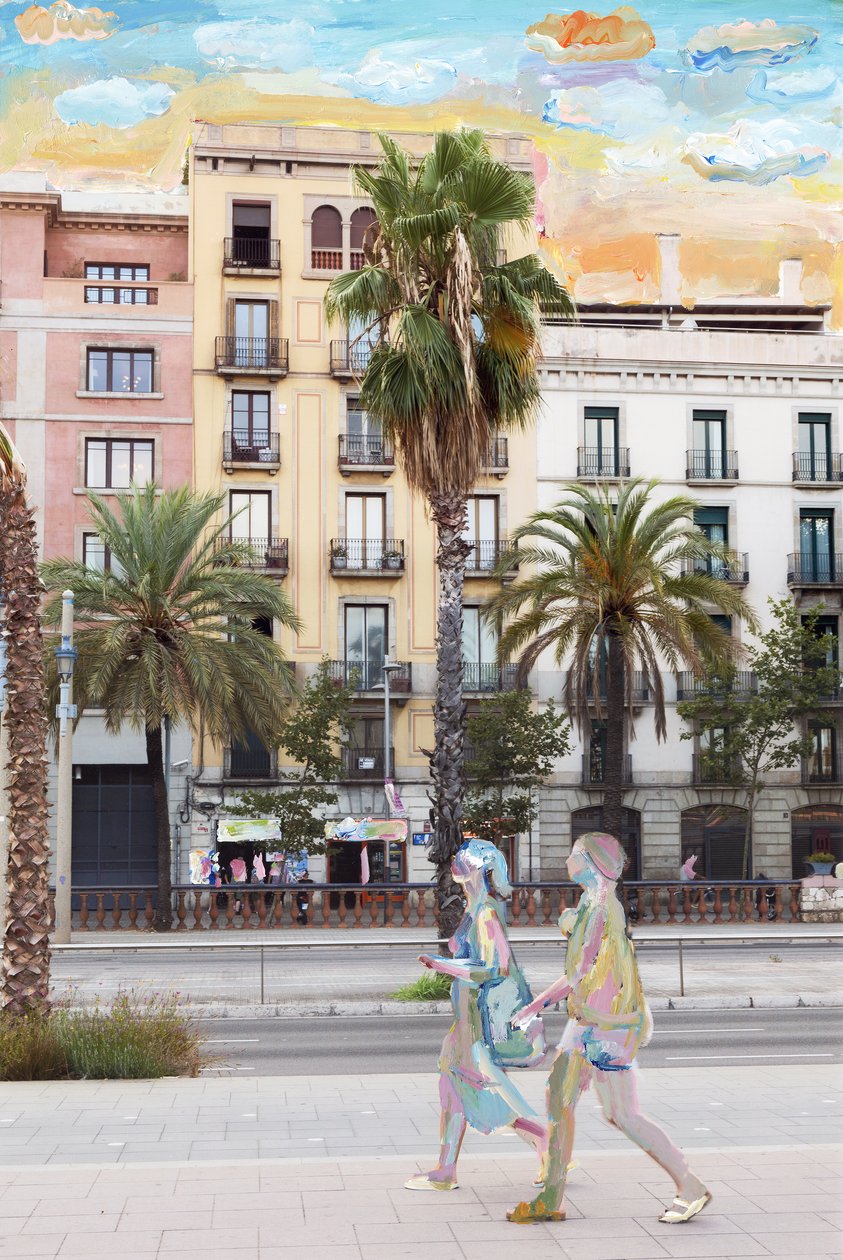 Barcelona (akrylfärg på arkivbeständigt pigmenttryck) av Madeleine Gross