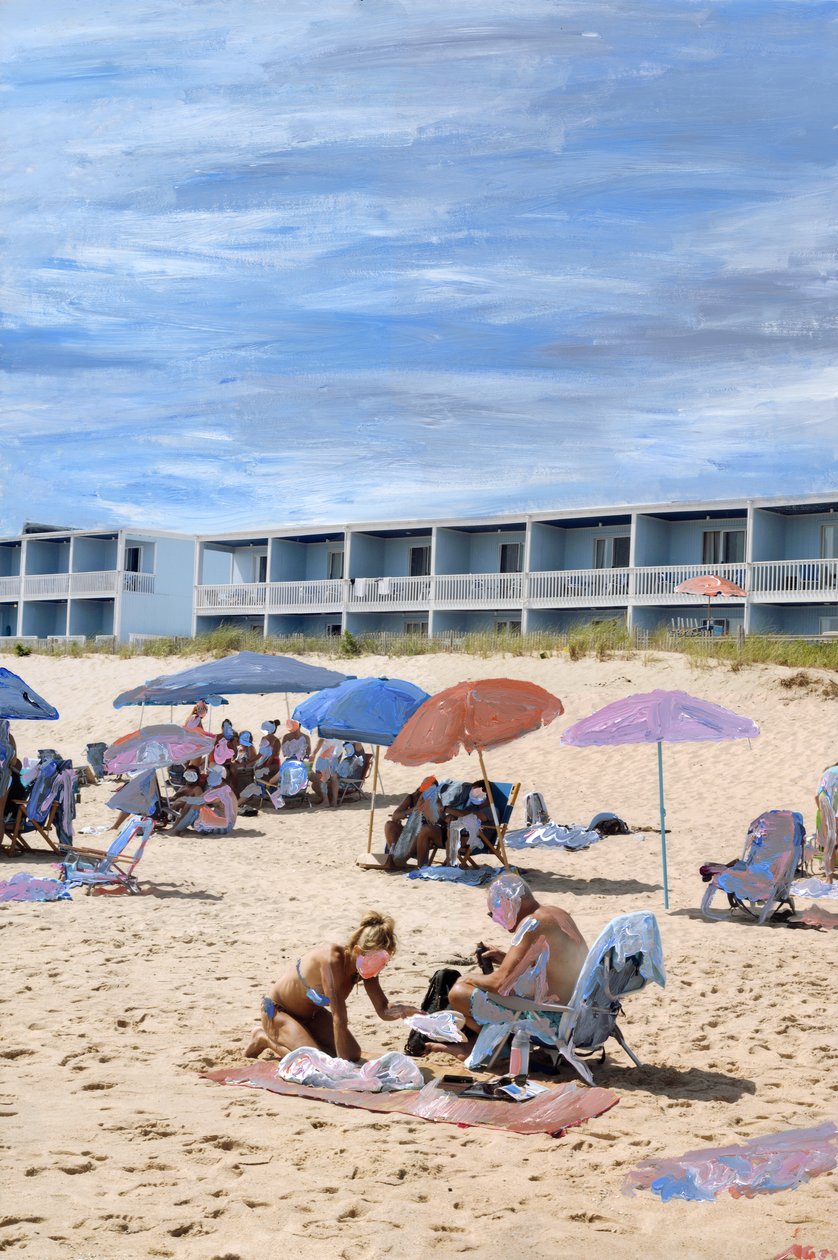 Montauk, 2021 (akrylfärg på arkivbeständigt pigmenttryck) av Madeleine Gross