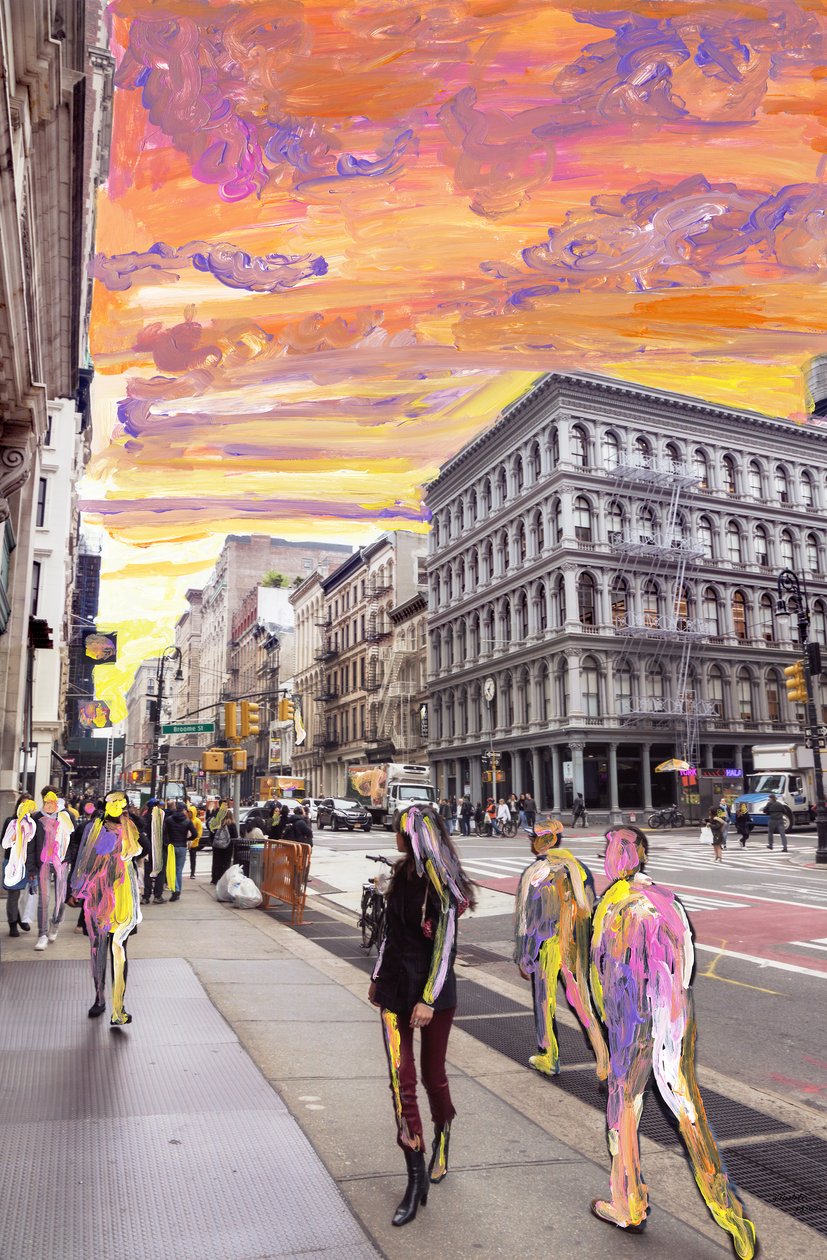NYC Dream, 2019 (akrylfärg på arkivbeständigt pigmenttryck) av Madeleine Gross