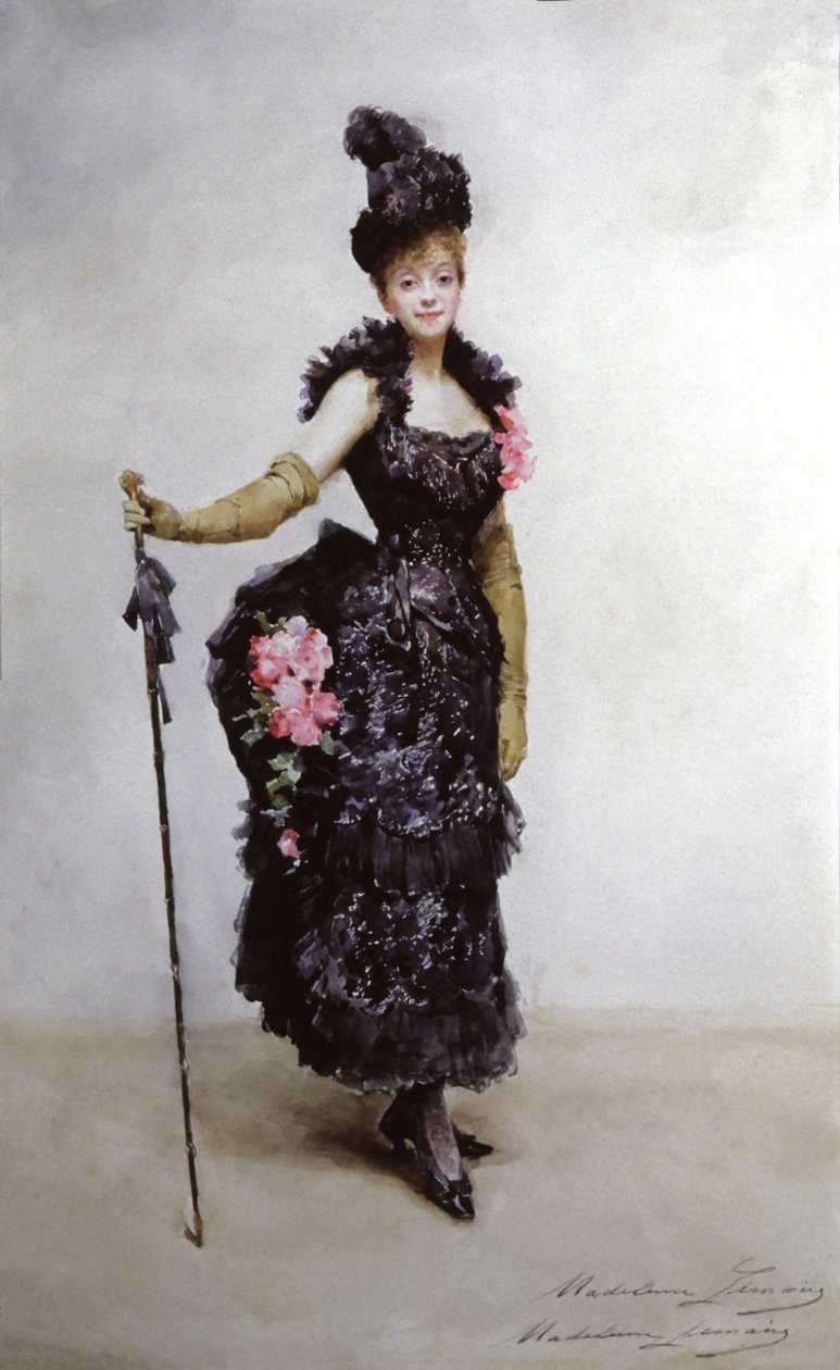 Gabrielle Rejane, ca 1890-1900 (akvarell) av Madeleine Lemaire