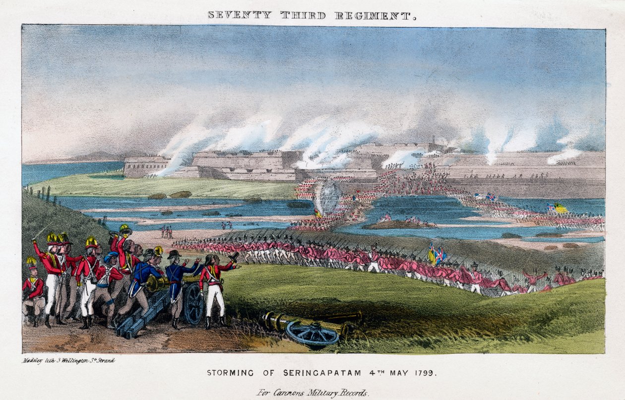 Sjuttiotredje regementet, stormning av Seringapatam, Indien, 4 maj 1799. av Madeley