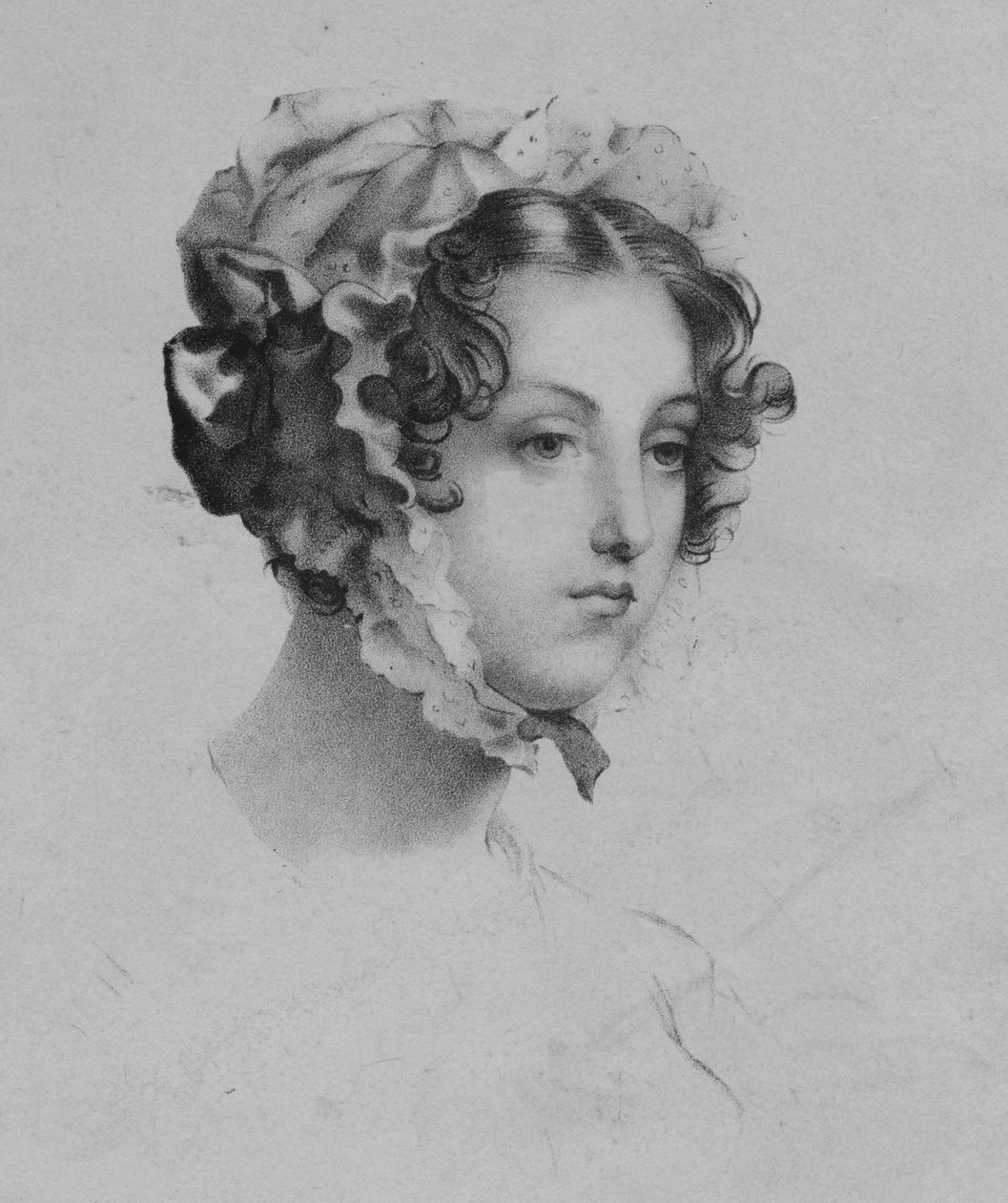 Kvinna med huva, 1820-tal. av Mademoiselle Formentin
