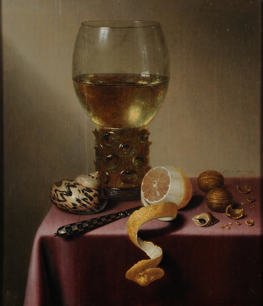 Stilleben med citron av Maerten Boelema de Stomme