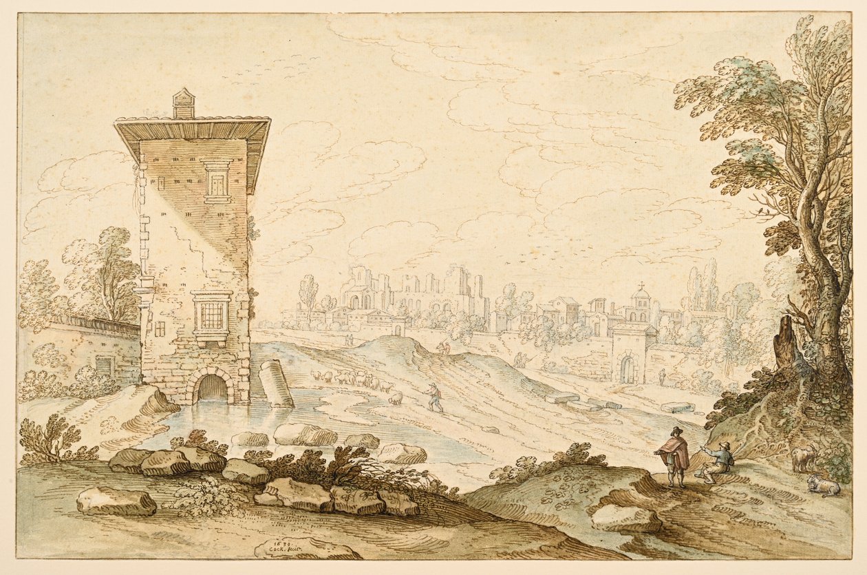 Romerskt landskap av Maerten de Cock