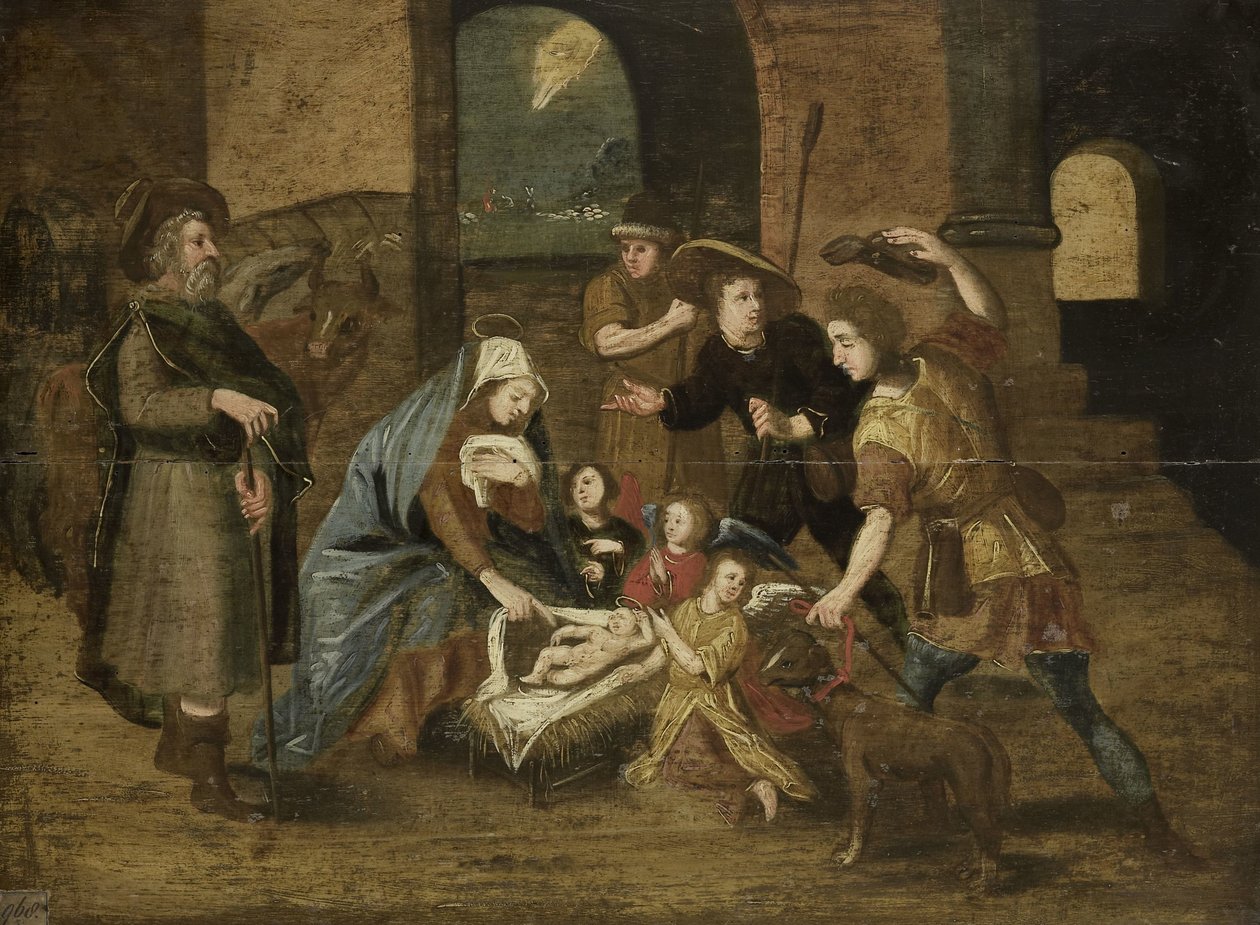 Tillbedjan av herdarna av Maerten de Vos (copy after)