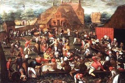 En lantlig bondbröllopsfest eller högtidsdag av Maerten van Cleve