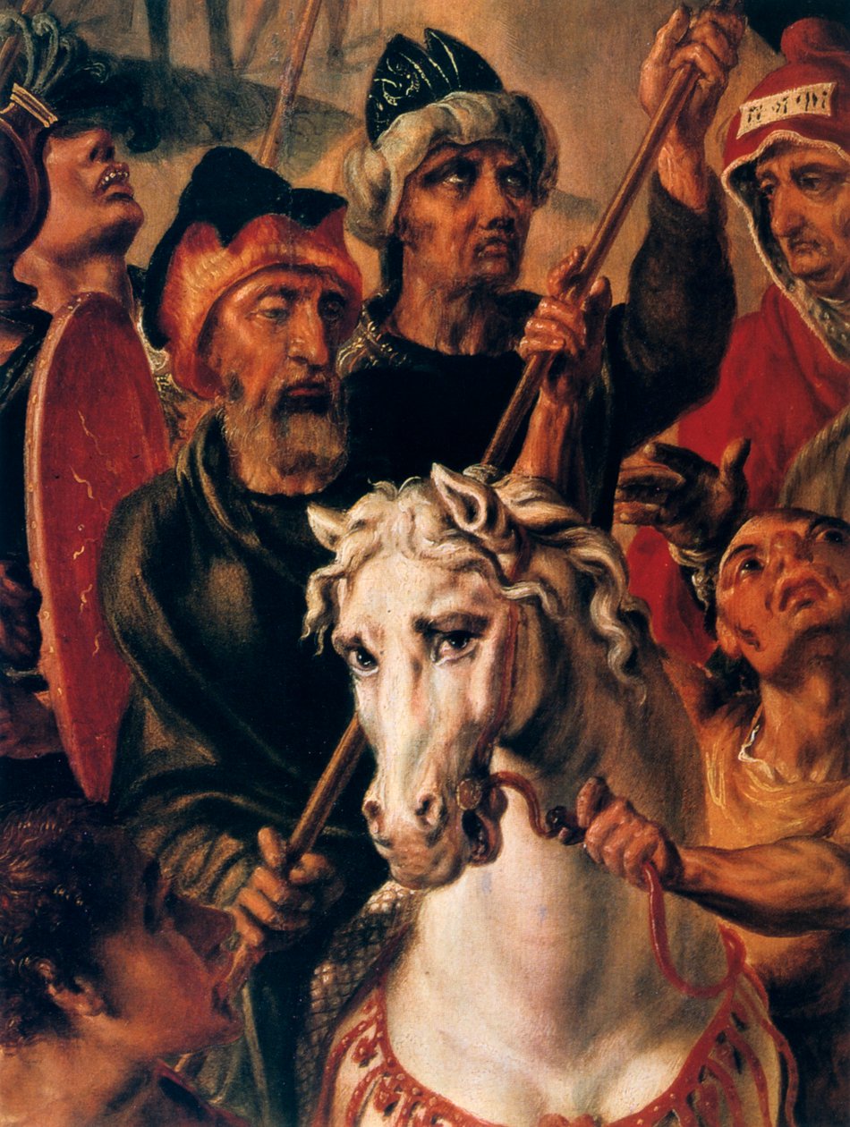 Golgata, detalj från mittpanelen, 1545-1550 av Maerten van Heemskerck