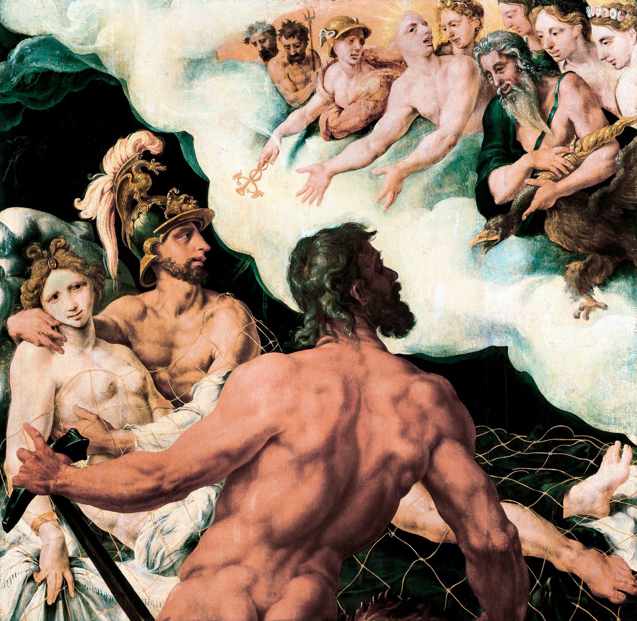 Mars och Venus fångade i Vulcans nät av Maerten van Heemskerck