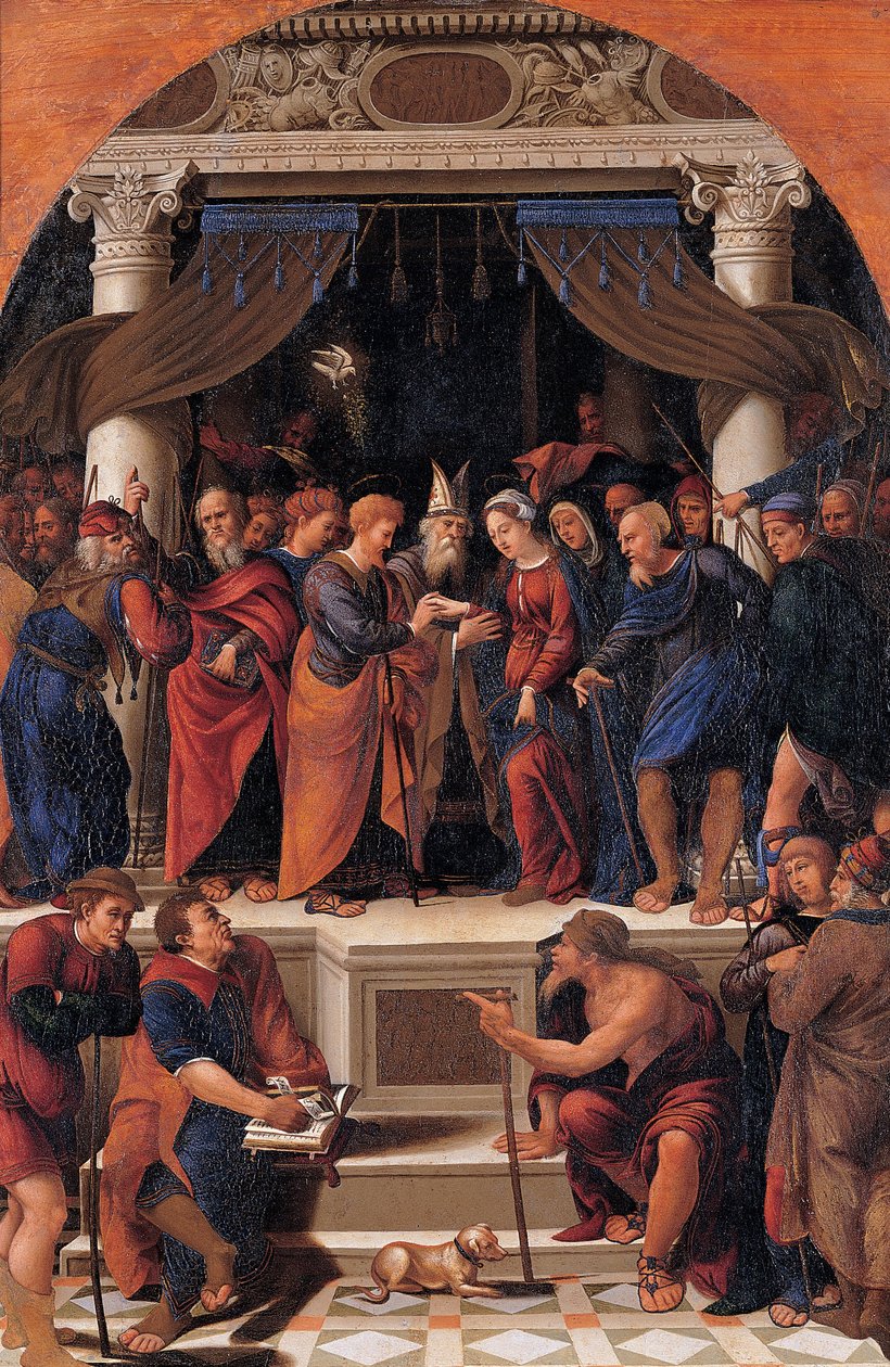 Wedding of the Virgin av Maestro dei dodici apostoli