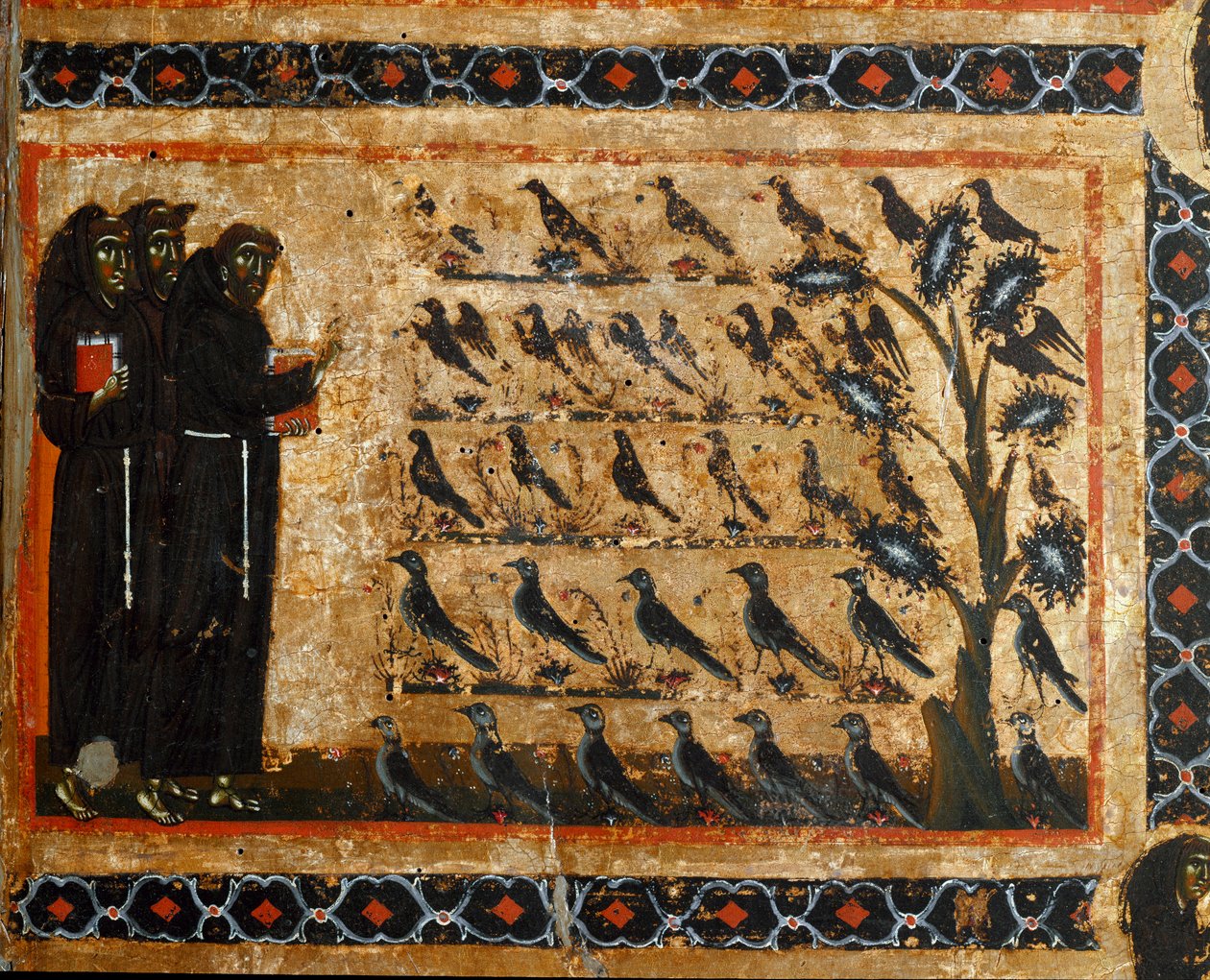Historien om den helige Francois liv från altartavlan i San Francesco d
