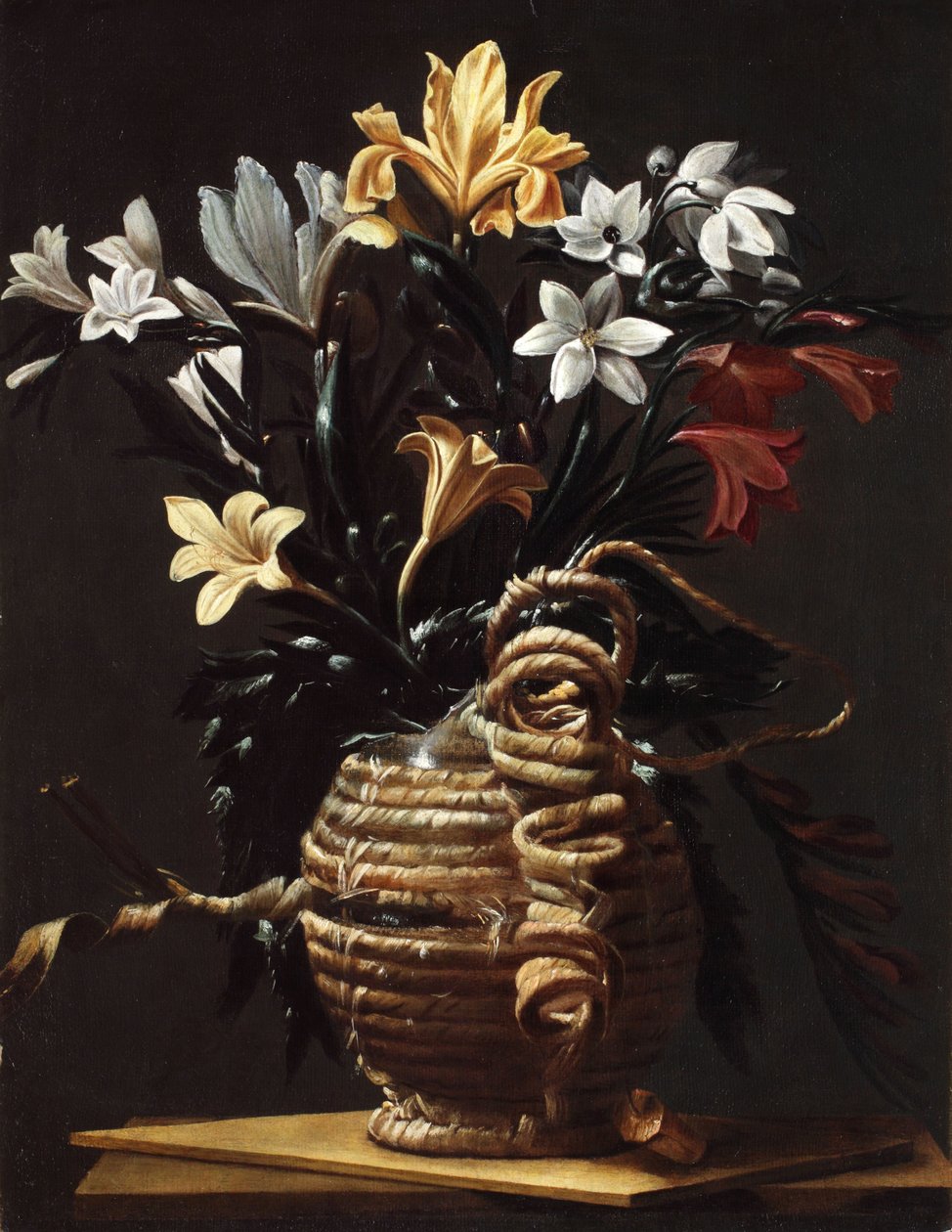 Kolv med blommor, ca. 1615-1620. av Maestro della fiasca di Forlì