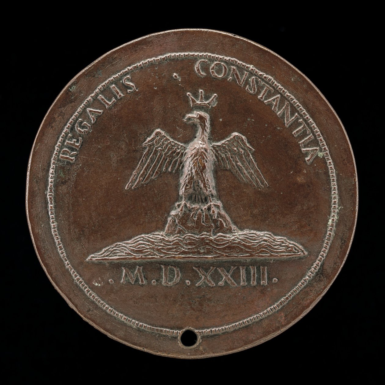 Kronörn på en kulle mitt i vatten [omvänd], 1523. av Maffeo Olivieri