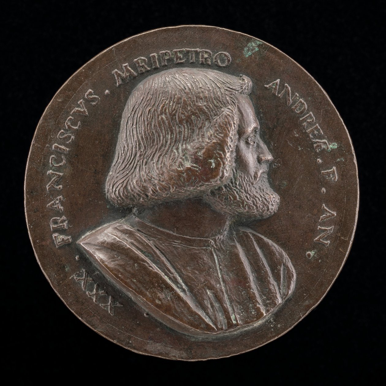 Francesco Malipiero, venetiansk patricier, bror till Vincenzo [framsidan], 1523. av Maffeo Olivieri