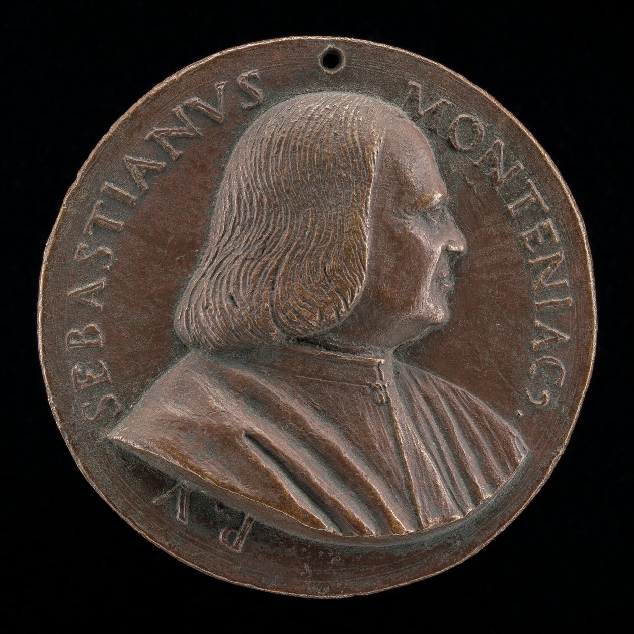 Sebastiano Montagnacco, död 1540, venetiansk patricier [framsidan], 15201530. av Maffeo Olivieri
