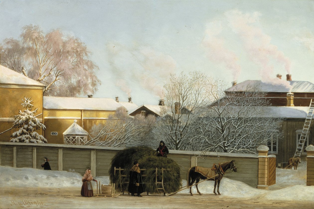 Annankatu on a Cold Winter Morning av Magnus von Wright