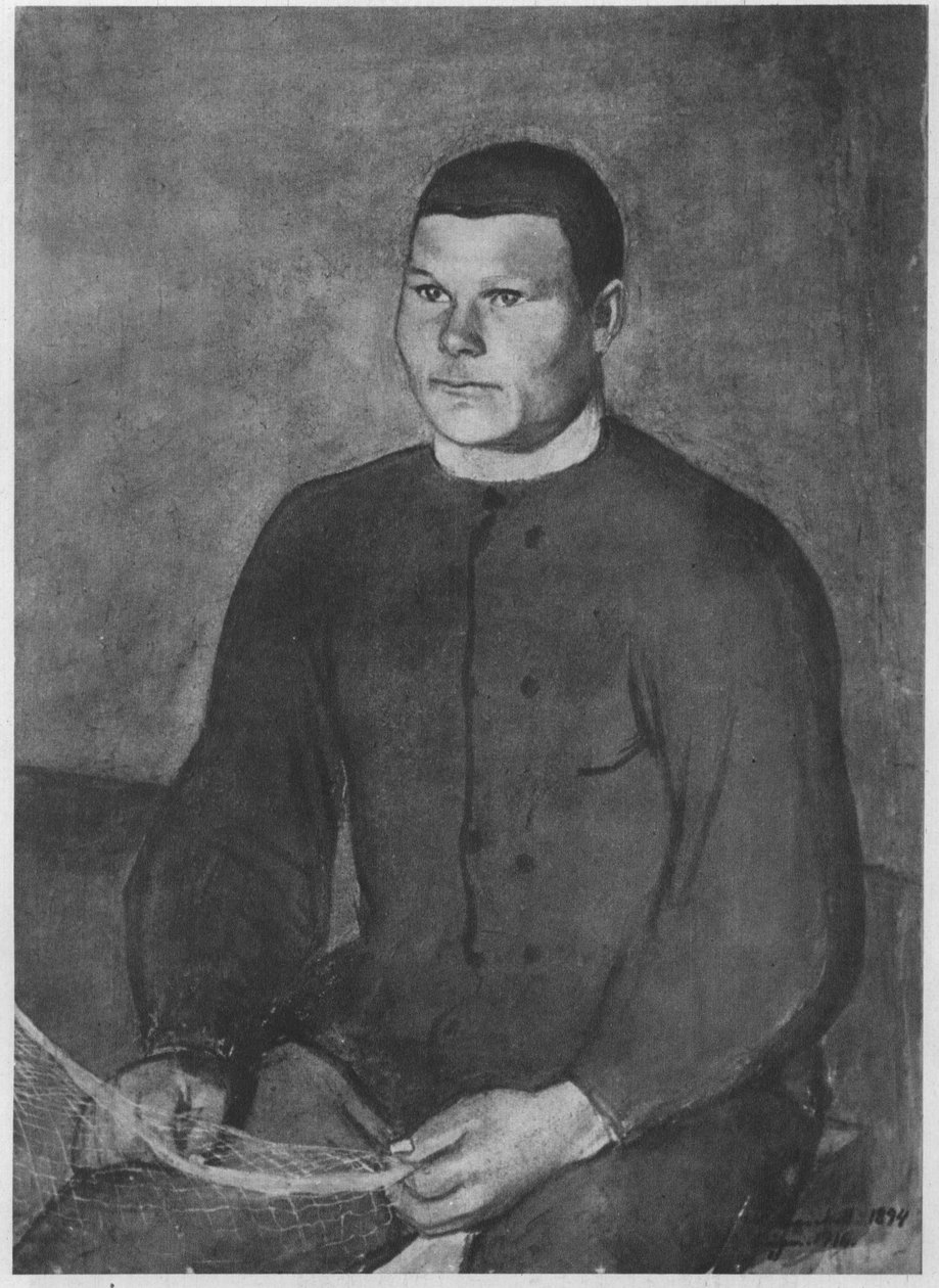  Netze strickender Mann. Beschreibung lt. Quellen av Magnus Enckell