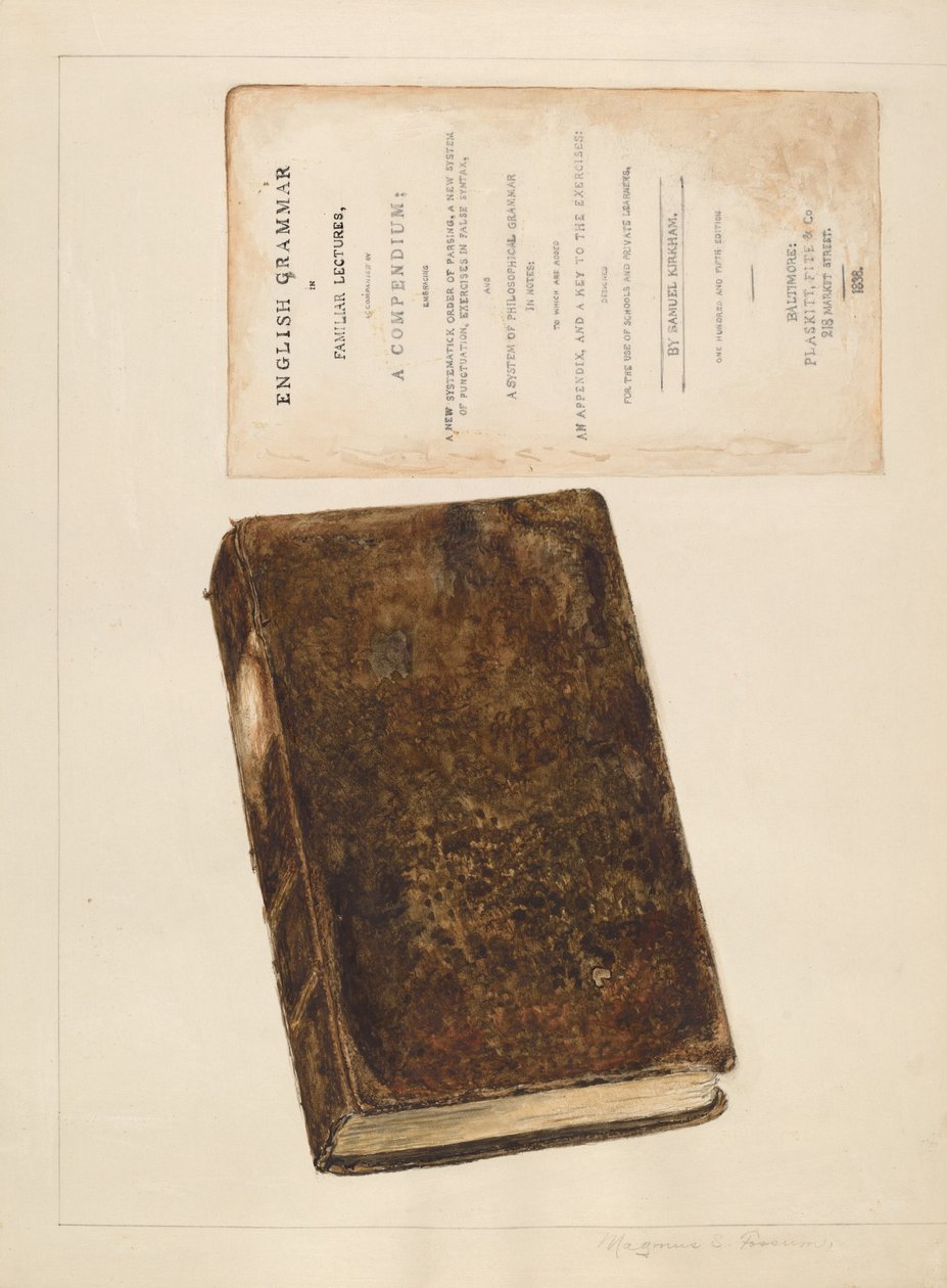 Bok - Engelsk grammatik, ca. 1936. av Magnus S. Fossum