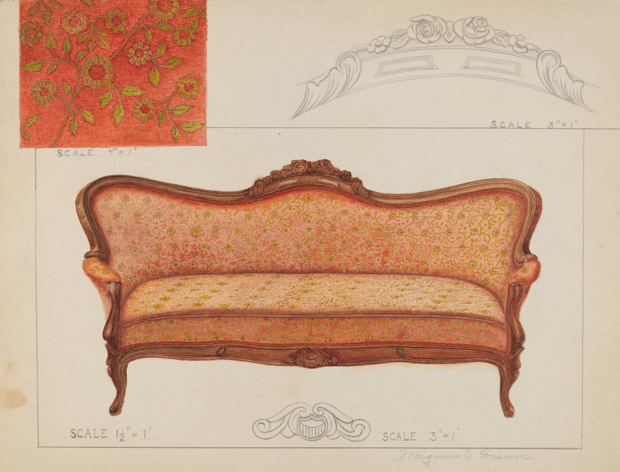 Soffa, c. 1936. av Magnus S. Fossum