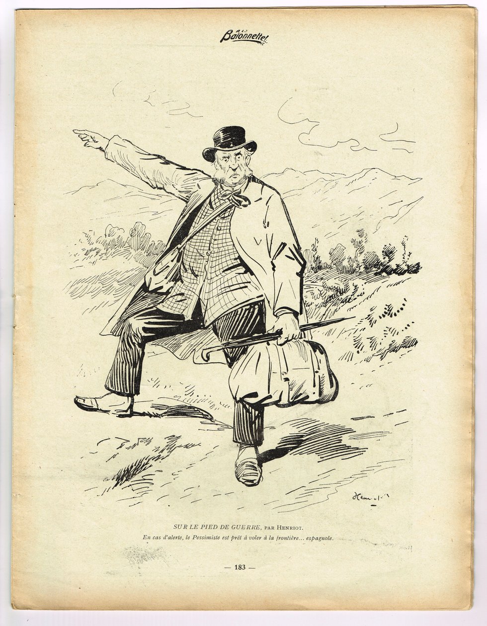 La Baionnette, satirisk i färger av Henri Maigrot